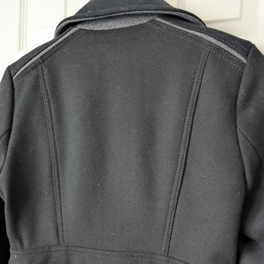 Vince Camuto Double Breasted Wool Blend Military Coat Peacoat Black Gold, XS - Picture 9 of 12